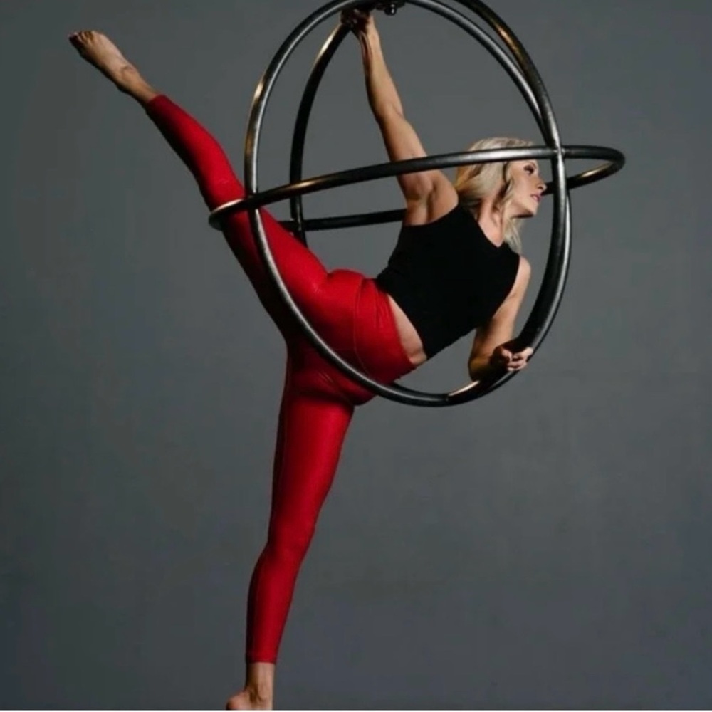 ZYIA Red Metallic Light n Tight Leggings
